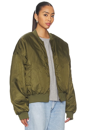 LIONESS Essential Bomber Jacket in Green