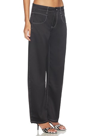 LIONESS Serenity Satin Pant in Black. Size XXS. Also