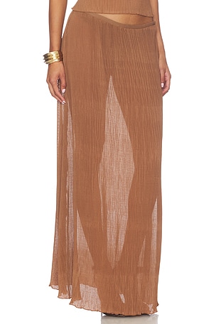 LIONESS Ford Maxi Skirt in Chocolate