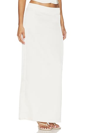 LIONESS Front Row Maxi Skirt in Cream