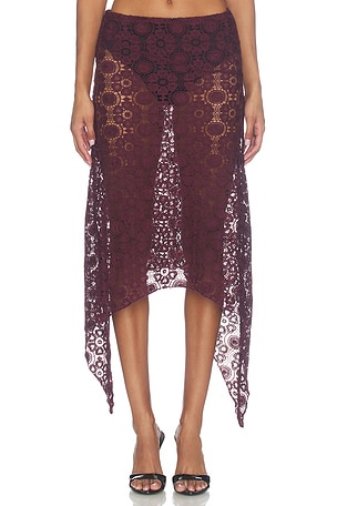 Trophy Lace Midi Skirt LIONESS