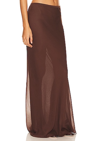 LIONESS Endless Maxi Skirt in Chocolate