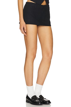 LIONESS Rhode Mini Skirt in Onyx in Black
