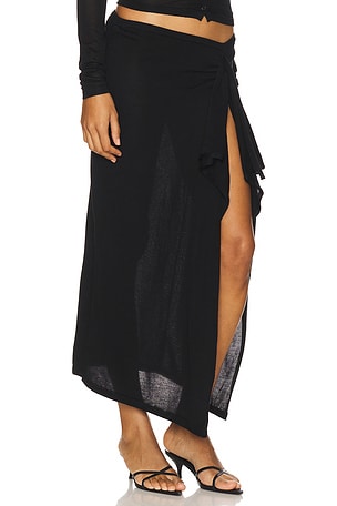 LIONESS Banks Midi Skirt in Black
