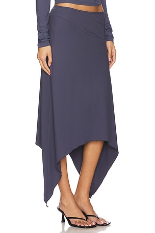 LIONESS Cherie Midi Skirt in Grey