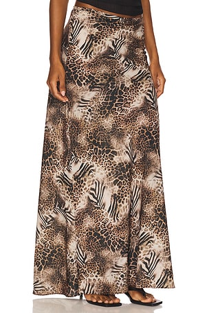 LIONESS Hudson Maxi Skirt in Chocolate