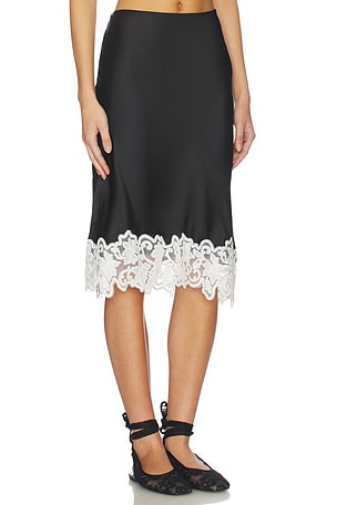 LIONESS Anchored Midi Skirt in Black. Size XXS. Also