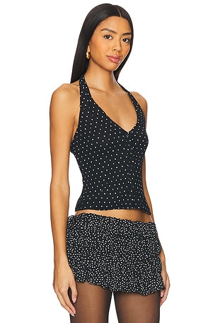 LIONESS Brat Halter Top in Black