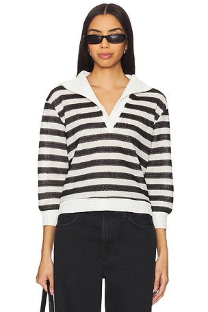 Free People Breton Striped Pullover in Black REVOLVE