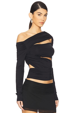 LIONESS Untamed Long Sleeve Top in Black