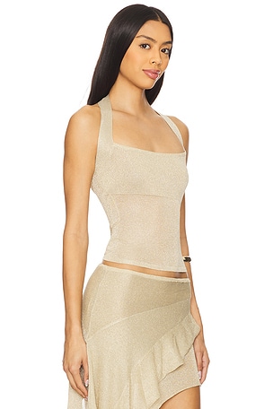 LIONESS Palisades Halter in Metallic Gold