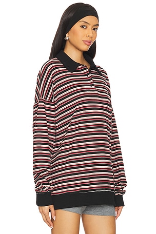 LIONESS Rugby Jersey in Black,Red