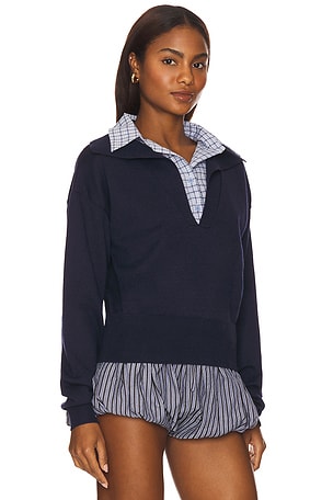 LIONESS Racquet Club Knit Polo in Navy