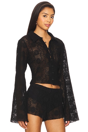 LIONESS Babydoll Top in Black