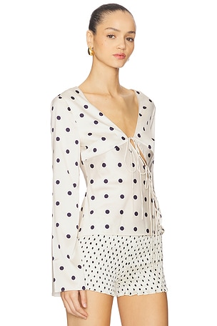 LIONESS Mariah Long Sleeve Top in Cream