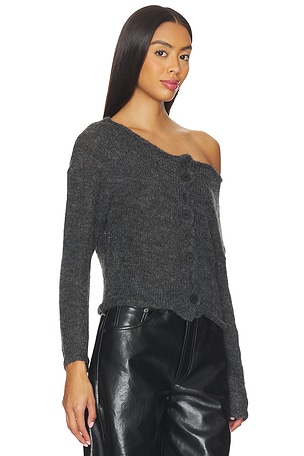 LIONESS Margaux Knit Top in Charcoal