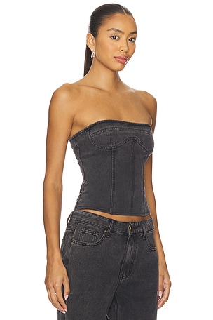 LIONESS Sweetness Strapless Top in Black