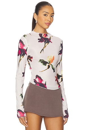 LIONESS Hamptons Long Sleeve Top in Beige