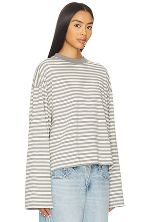 LIONESS Bloom Long Sleeve Top in Grey