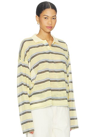 LIONESS Rebels Jersey Top in Yellow,Blue