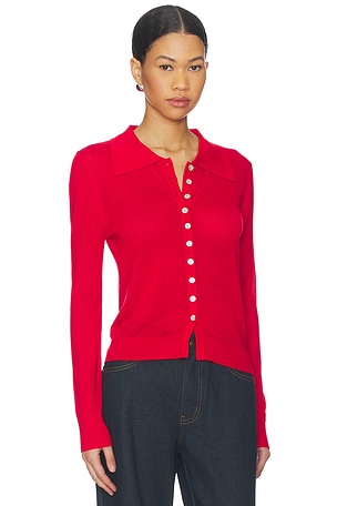LIONESS Chalet Long Sleeve Top in Red