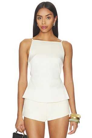 LIONESS Camille Backless Top in Ivory