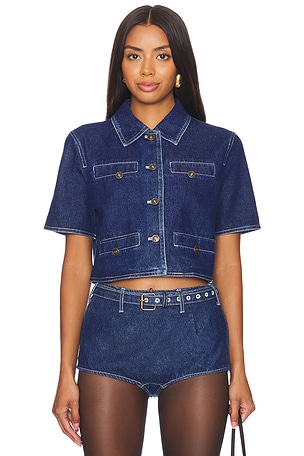 Halston Denim Top LIONESS