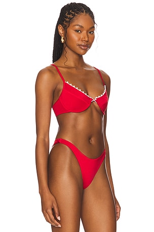 LIONESS x REVOLVE Tropico Bikini Top in Red