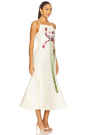 LEO LIN Regina Midi Dress in White