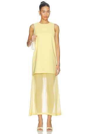 Crepe & Silk Chiffon Dress La Ligne