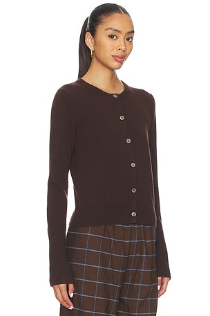 La Ligne Solid Lean Lines Cardigan in Chocolate. Size XXS. Also
