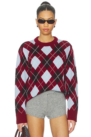 Boyfriend Argyle Crewneck Sweater La Ligne