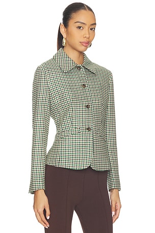La Ligne Houndstooth Jacket in Cream