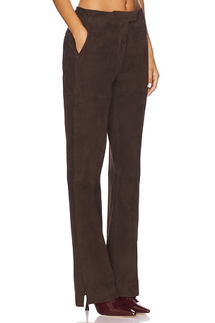 La Ligne Suede Albert Trouser in Chocolate
