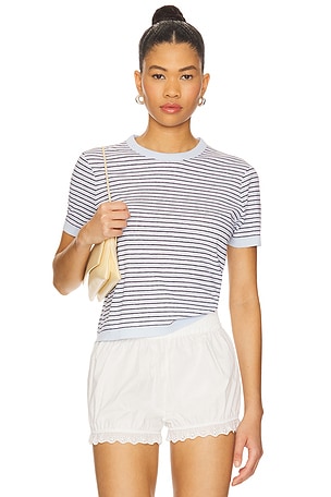 Stripe Linen Short Sleeve Tee La Ligne