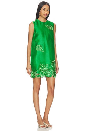 LEO LIN Yvonne Applique Mini Dress in Green