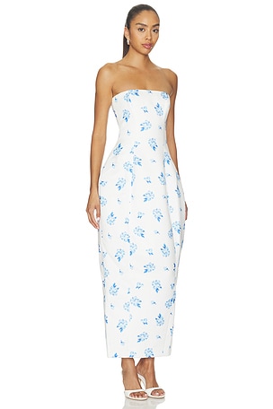 LEO LIN Jessica Cocoon Bustier Maxi Dress in White