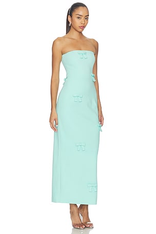 LEO LIN Rayna Bow Bustier Maxi Dress in Mint