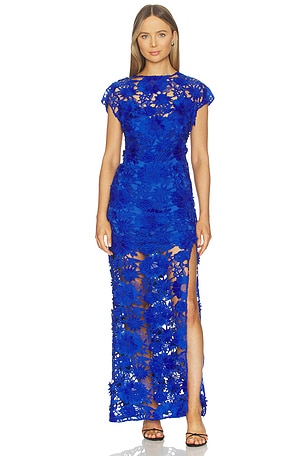 LEO LIN Alena Lace Maxi Dress in Royal