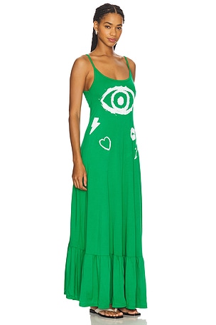 Lauren Moshi Beatrix Painted Evil Eye Dress in Green