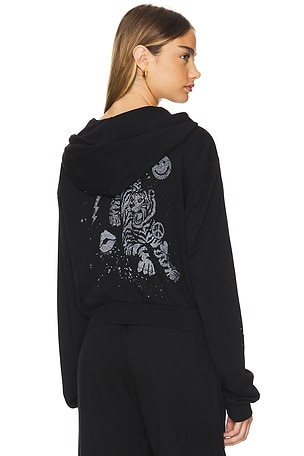 MOLETOM COM CAPUZ CROPPED COM ZÍPER LACHELLE CROP ZIP UP HOODIE Lauren Moshi