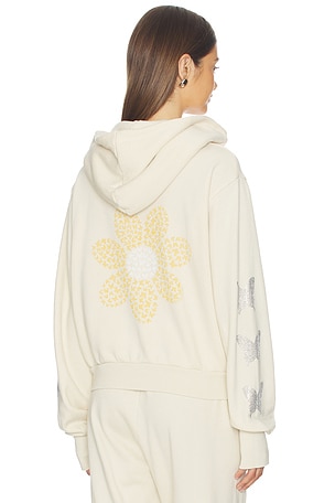 Butterfly Daisy Crop Zip Hoodie Lauren Moshi
