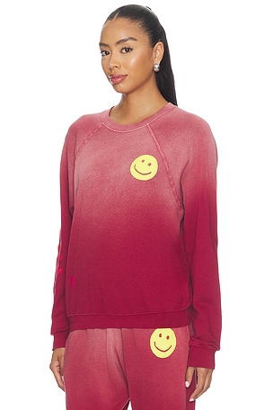 Lauren Moshi Anela Crewneck Raglan Pullover in Red