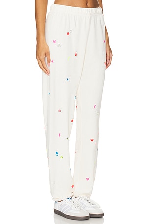 Lauren Moshi Tanzy Boyfriend Sweatpant Charm Elements in Ivory