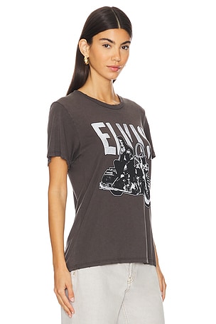 Lauren Moshi Wolf Boyfriend Tee Vintage Elvis in Black