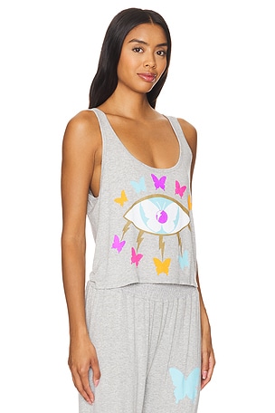 Lauren Moshi Rosetta Crop Tank Butterfly Eye in Grey