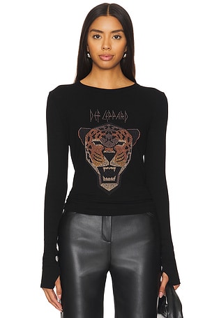 Mckinley Crystal Geometric Def Leopard Top Lauren Moshi