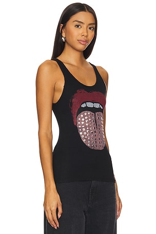 Lauren Moshi Esmeralda Basic Vintage Stud Tongue Tank in Black