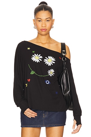 Krista Daisy Happyface One Shoulder Top Lauren Moshi