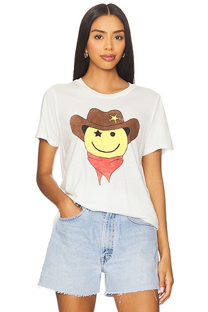 Cowboy Happyface Boyfriend Tee Lauren Moshi